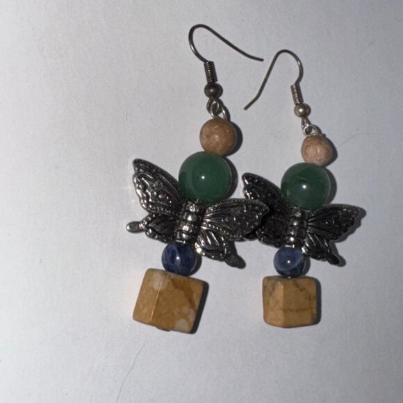 Butterfly Dangle Earrings - Picture 2 of 7